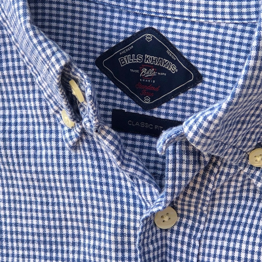 BILL’S KHAKIS Men’s Blue/White Gingham BD Sz XXL